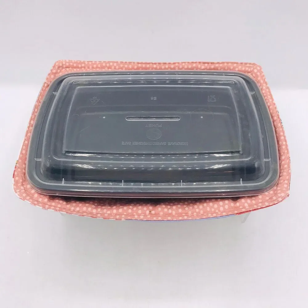 Reversible Microwave Cozie For Takeout Containers Cottage Core Patchwork Rose